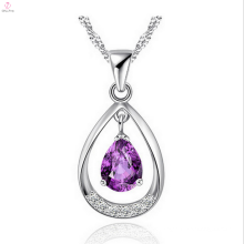 Wholesale Hot Pure Silver Drop Pendant With Crystal